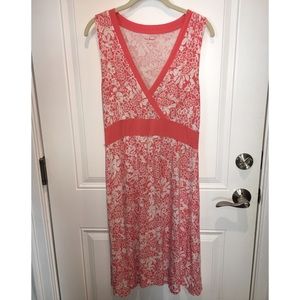 Pink medium length sleeveless sundress